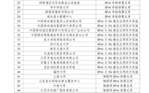 多部门公布IPv6技术创新和融合应用试点名单